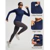 IUGA Workout Thermal Shirts for Women Turtleneck Long Sleeve Fleece Lined Tops Winter Running Gear with 2 Side Pockets(Navy Blue)