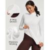 IUGA Workout Thermal Shirts for Women Turtleneck Long Sleeve Fleece Lined Tops Winter Running Gear with 2 Side Pockets(White)