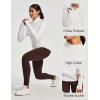IUGA Workout Thermal Shirts for Women Turtleneck Long Sleeve Fleece Lined Tops Winter Running Gear with 2 Side Pockets(White)