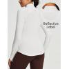 IUGA Workout Thermal Shirts for Women Turtleneck Long Sleeve Fleece Lined Tops Winter Running Gear with 2 Side Pockets(White)