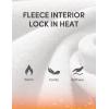 IUGA Workout Thermal Shirts for Women Turtleneck Long Sleeve Fleece Lined Tops Winter Running Gear with 2 Side Pockets(White)