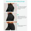 Scrunch Butt Lifting Leggings for Women Tummy Control No Front Seam Compression Workout Leggings with Pockets Yoga Pants(Black)