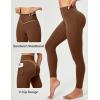 Scrunch Butt Lifting Leggings for Women Tummy Control No Front Seam Compression Workout Leggings with Pockets Yoga Pants(Brown)