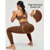 Scrunch Butt Lifting Leggings for Women Tummy Control No Front Seam Compression Workout Leggings with Pockets Yoga Pants(Brown)