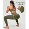 Scrunch Butt Lifting Leggings for Women Tummy Control No Front Seam Compression Workout Leggings with Pockets Yoga Pants(Grass Grey Green)