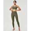 Scrunch Butt Lifting Leggings for Women Tummy Control No Front Seam Compression Workout Leggings with Pockets Yoga Pants(Grass Grey Green)