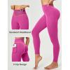 Scrunch Butt Lifting Leggings for Women Tummy Control No Front Seam Compression Workout Leggings with Pockets Yoga Pants(Pink Power)