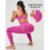 Scrunch Butt Lifting Leggings for Women Tummy Control No Front Seam Compression Workout Leggings with Pockets Yoga Pants(Pink Power)