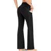 IUGA Bootcut Yoga Pants with Pockets for Women High Waisted Workout Pants Women Flare Yoga Pants Tummy Control(Black)