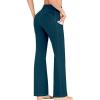 IUGA Bootcut Yoga Pants with Pockets for Women High Waisted Workout Pants Women Flare Yoga Pants Tummy Control(Prussian Blue)