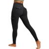 IUGA Butt Lifting Leggings for Women High Waisted Workout Cargo Leggings with Pockets Gym Yoga Pants Tummy Control(Black)