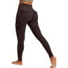 IUGA Butt Lifting Leggings for Women High Waisted Workout Cargo Leggings with Pockets Gym Yoga Pants Tummy Control(Dark Coffee)