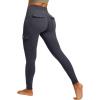 IUGA Butt Lifting Leggings for Women High Waisted Workout Cargo Leggings with Pockets Gym Yoga Pants Tummy Control(Dark Gray)