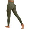 IUGA Butt Lifting Leggings for Women High Waisted Workout Cargo Leggings with Pockets Gym Yoga Pants Tummy Control(Dark Green)