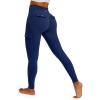 IUGA Butt Lifting Leggings for Women High Waisted Workout Cargo Leggings with Pockets Gym Yoga Pants Tummy Control(Navy Blue)