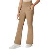 IUGA Girl’s Fleece Lined Flare Leggings High Waist Bell Bottom Yoga Pants with Pockets Preppy Clothes Girls Athletic Leggings(Khaki Fleece)