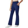 IUGA Girl’s Fleece Lined Flare Leggings High Waist Bell Bottom Yoga Pants with Pockets Preppy Clothes Girls Athletic Leggings(Navy Fleece)