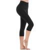 IUGA High Waisted Capri Leggings for Women Workout with Inner Pocket Womens(Black Capris)