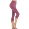 IUGA High Waisted Capri Leggings for Women Workout with Inner Pocket Womens(Pale Red Violet Capris)