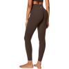 IUGA Invisible Scrunch Butt Lifting Leggings for Women No Front Seam Gym Leggings with Pockets Yoga Pants Tummy Control(Brown)