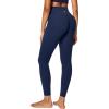 IUGA Invisible Scrunch Butt Lifting Leggings for Women No Front Seam Gym Leggings with Pockets Yoga Pants Tummy Control(Navy Blue)