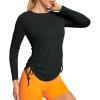 IUGA Rash Guard for Women UPF 50+ Long Sleeve Sun Shirts Swim Shirts for Women Lightweight UV Protection Shirts Hiking Tops(Black)