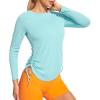 IUGA Rash Guard for Women UPF 50+ Long Sleeve Sun Shirts Swim Shirts for Women Lightweight UV Protection Shirts Hiking Tops(Green)