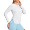 IUGA Rash Guard for Women UPF 50+ Long Sleeve Sun Shirts Swim Shirts for Women Lightweight UV Protection Shirts Hiking Tops(White)