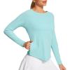 IUGA Rash Guard for Women with Pockets UPF 50+ SPF Shirts for Women Long Sleeve UV Sun Protection Clothing Hiking Swim Shirt(Green)