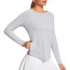 IUGA Rash Guard for Women with Pockets UPF 50+ SPF Shirts for Women Long Sleeve UV Sun Protection Clothing Hiking Swim Shirt(Grey)