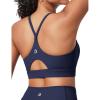 IUGA Sports Bras for Women Strappy Sports Bra Racerback Padded Workout Yoga Gym Y Back Tops with Removable Pads(Blue)
