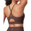 IUGA Sports Bras for Women Strappy Sports Bra Racerback Padded Workout Yoga Gym Y Back Tops with Removable Pads(Brown)