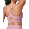 IUGA Sports Bras for Women Strappy Sports Bra Racerback Padded Workout Yoga Gym Y Back Tops with Removable Pads(Pink)