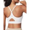 IUGA Sports Bras for Women Strappy Sports Bra Racerback Padded Workout Yoga Gym Y Back Tops with Removable Pads(White)