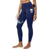 IUGA Water Resistant Fleece Lined Leggings Women Warm Winter Thermal Pants with Pockets for Hiking Yoga(Blue)