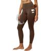IUGA Water Resistant Fleece Lined Leggings Women Warm Winter Thermal Pants with Pockets for Hiking Yoga(Brown)