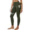 IUGA Water Resistant Fleece Lined Leggings Women Warm Winter Thermal Pants with Pockets for Hiking Yoga(Dark Olive)