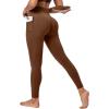 Scrunch Butt Lifting Leggings for Women Tummy Control No Front Seam Compression Workout Leggings with Pockets Yoga Pants(Brown)