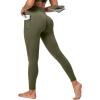 Scrunch Butt Lifting Leggings for Women Tummy Control No Front Seam Compression Workout Leggings with Pockets Yoga Pants(Grass Grey Green)