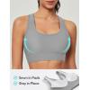 IUGA High Impact Sports Bras for Women High Support Racerback Sports Bra with Sewn-in Pads Adjustable Straps(Light Grey)