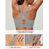 IUGA High Impact Sports Bras for Women High Support Racerback Sports Bra with Sewn-in Pads Adjustable Straps(Light Grey)