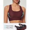 IUGA High Impact Sports Bras for Women High Support Racerback Sports Bra with Sewn-in Pads Adjustable Straps(Wine Red)