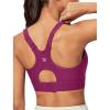 IUGA High Impact Sports Bras for Women High Support Racerback Sports Bra with Sewn-in Pads Adjustable Straps(Dark Pink)