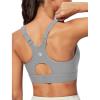 IUGA High Impact Sports Bras for Women High Support Racerback Sports Bra with Sewn-in Pads Adjustable Straps(Light Grey)