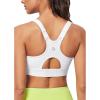 IUGA High Impact Sports Bras for Women High Support Racerback Sports Bra with Sewn-in Pads Adjustable Straps(Pure White)