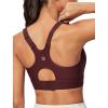 IUGA High Impact Sports Bras for Women High Support Racerback Sports Bra with Sewn-in Pads Adjustable Straps(Wine Red)