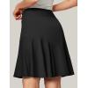 IUGA 20″ Knee Length Skort Golf Skirts for Women High Waisted Tennis Skirt Ruffle Skorts for Women with Pockets(Black)