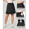 IUGA 20″ Knee Length Skort Golf Skirts for Women High Waisted Tennis Skirt Ruffle Skorts for Women with Pockets(Black)