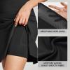 IUGA 20″ Knee Length Skort Golf Skirts for Women High Waisted Tennis Skirt Ruffle Skorts for Women with Pockets(Black)
