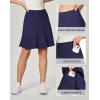 IUGA 20″ Knee Length Skort Golf Skirts for Women High Waisted Tennis Skirt Ruffle Skorts for Women with Pockets(Navy Blue)